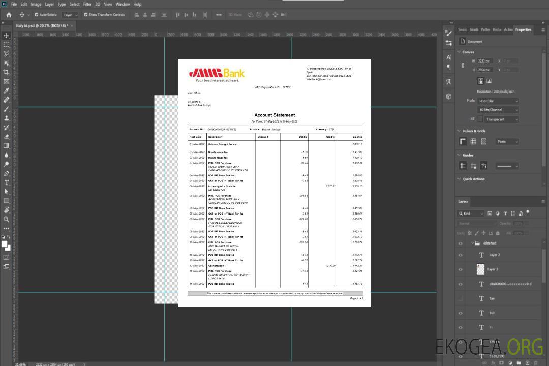 Modèle Word et PDF de relevé bancaire JMMB Espagne, 2 pages template Modèle Word et PDF de relevé bancaire JMMB Espagne, 2 pages template